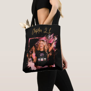 Photo Chapter 21 black gold birthday Tote Bag