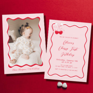 Photo Cherry Birthday Party Invitation