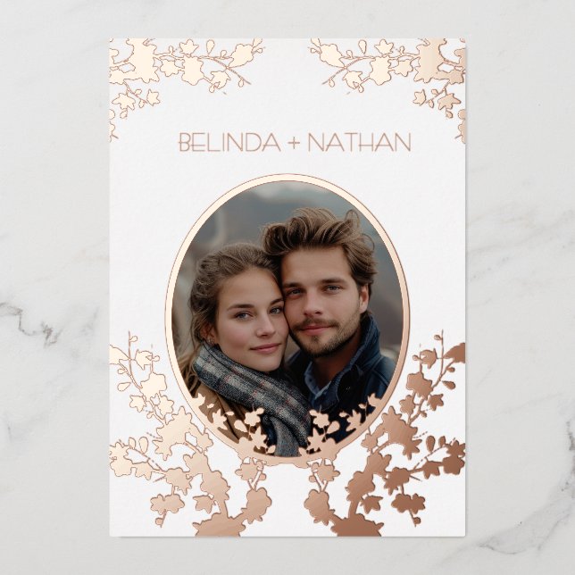 Photo Cherry Blossom  Rose Gold White (Front)