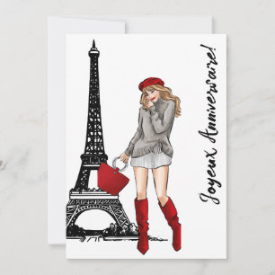 Photo Chic Eiffel Tower, Trendy Paris Birthday Card