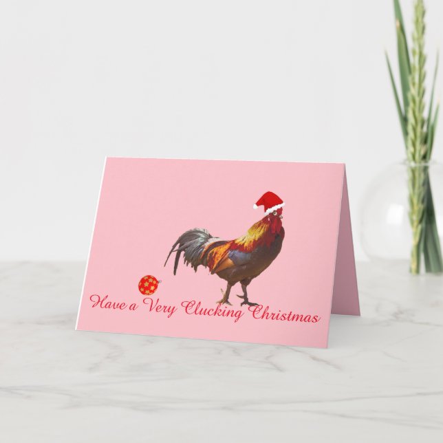 Photo Chicken Christmas Greeting Card (Front)