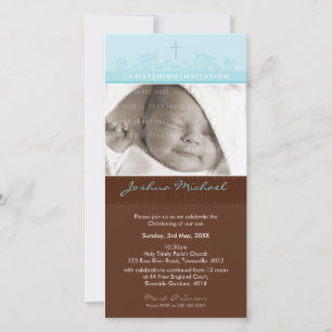 PHOTO CHRISTENING INVITATIONS :: elegant 1