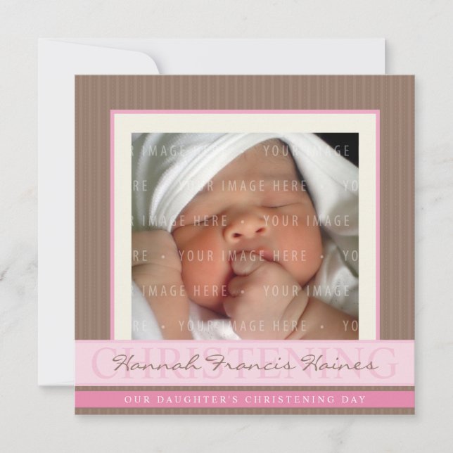 PHOTO CHRISTENING INVITES :: elegance 2SQ (Front)