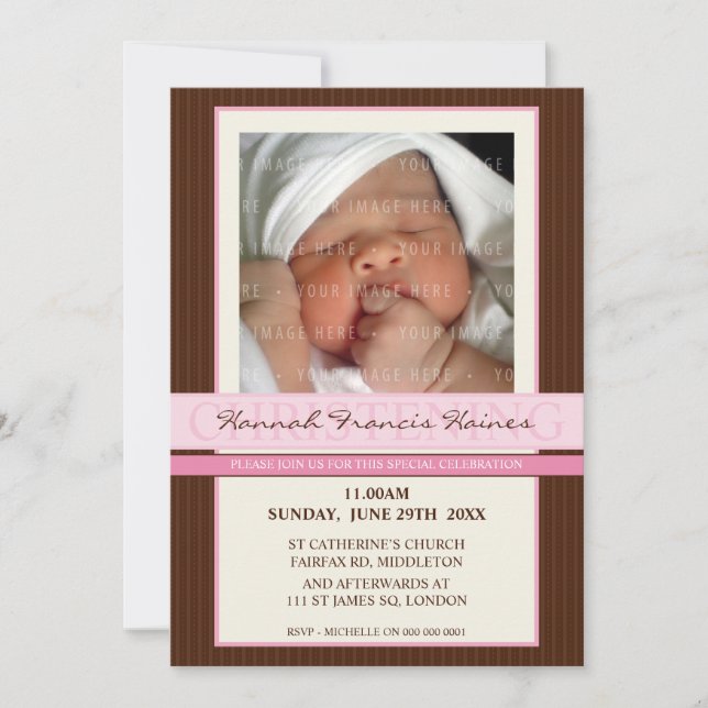 PHOTO CHRISTENING INVITES :: elegance 4P (Front)