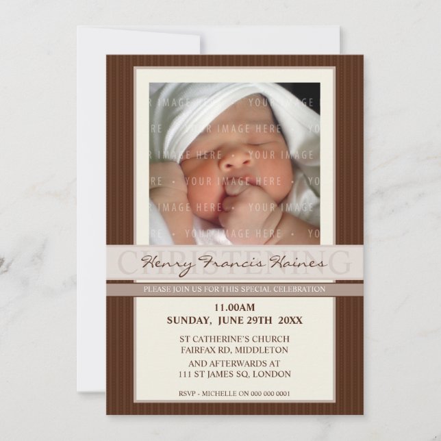PHOTO CHRISTENING INVITES :: elegance 6P (Front)