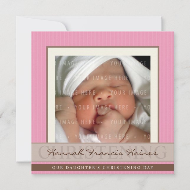 PHOTO CHRISTENING INVITES :: elegance 7SQ (Front)