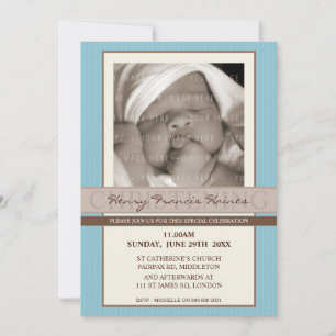 PHOTO CHRISTENING INVITES :: elegance 8P