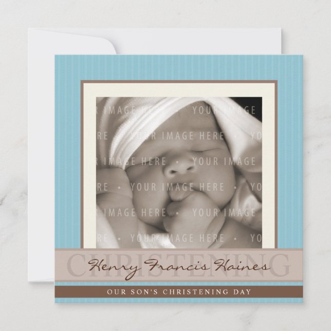 PHOTO CHRISTENING INVITES :: elegance 8SQ (Front)