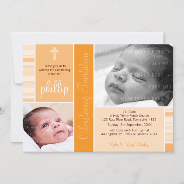 PHOTO CHRISTENING INVITES :: essence 8L (Front)
