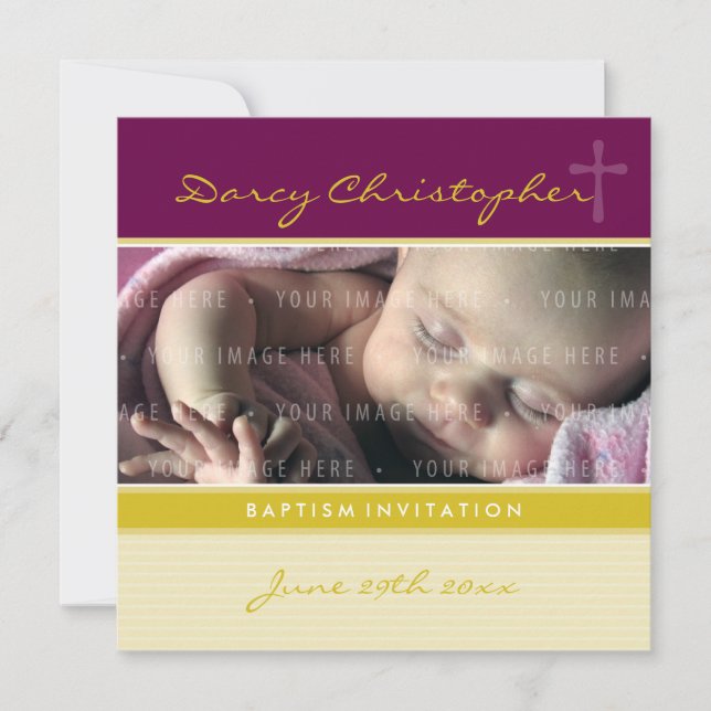 PHOTO CHRISTENING INVITES :: faith 1SQ (Front)