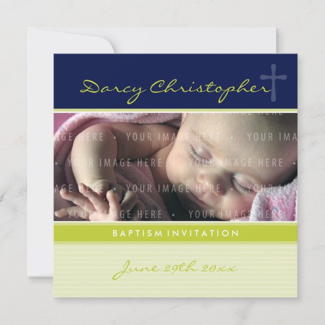 PHOTO CHRISTENING INVITES :: faith 5SQ (Front)