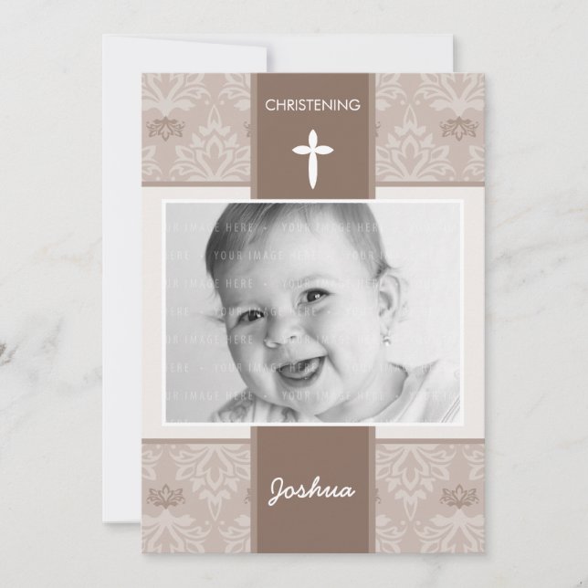 PHOTO CHRISTENING INVITES :: pretty 4P (Front)