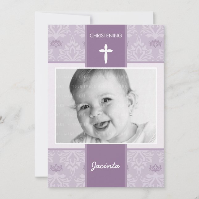 PHOTO CHRISTENING INVITES :: pretty 5P (Front)