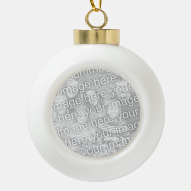 Photo Christmas balls | Add your own picture image Ceramic Ball Christmas Ornament (Front)
