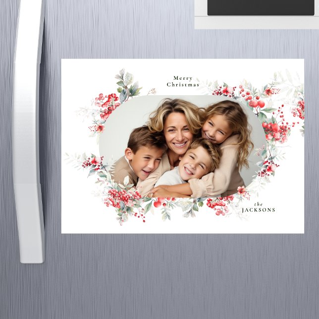 photo christmas botanical magnetic holiday card (Creator Uploaded)