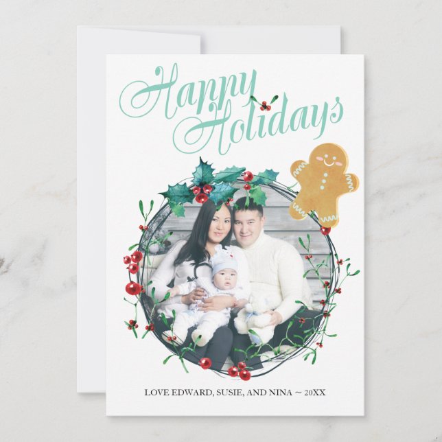 Photo Christmas Card - Gingerbread Man (Front)