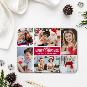 Photo Christmas Collage Custom Colour Magnet