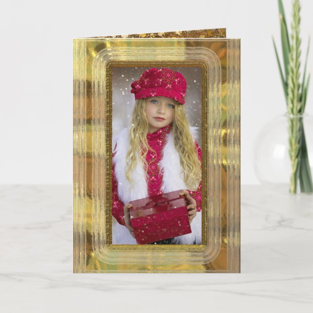 Photo Christmas Elegant Holiday Card (Front)