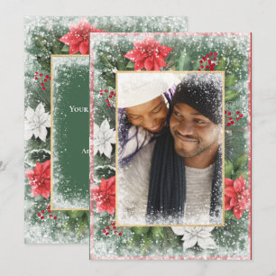 Photo Christmas Holiday Xmas Green Seasonal Card