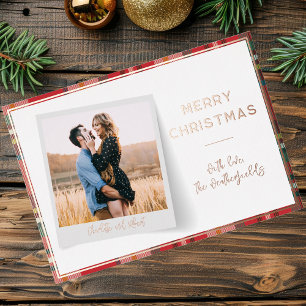 Photo Christmas Holidays Script Botanical Silver