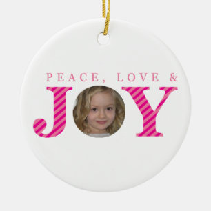 PHOTO CHRISTMAS ORNAMENT :: peace love & joy 5