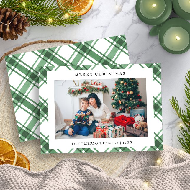 Photo Christmas Plaid Flat Holiday Card (Photo Christmas Plaid Flat Holiday Card
)