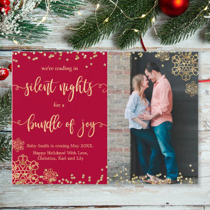 Photo Christmas Pregnancy Announcement Cards