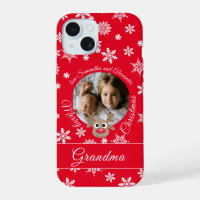 Photo Christmas Red Reindeer Cute White Script