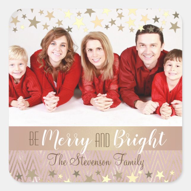 Photo Christmas Square Sticker (Front)
