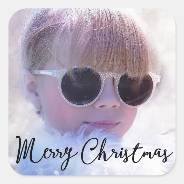 Photo Christmas Square Stickers (Front)