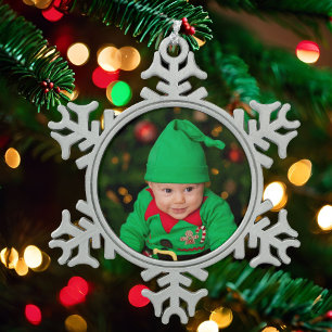 Photo Christmas Tree Ornament Velvet Gift Box