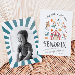 Photo Circus Birthday Invitation Carnival