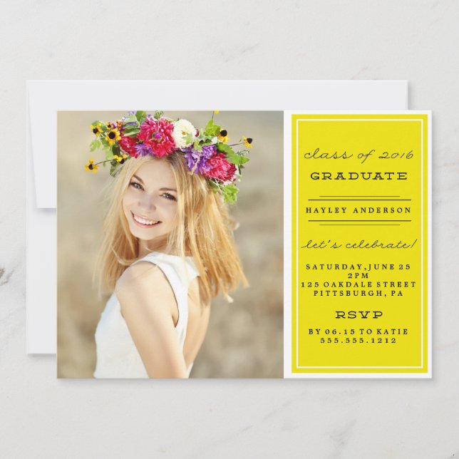 PHOTO CLASS OF 2016 GRADUATION Invitation (Front)