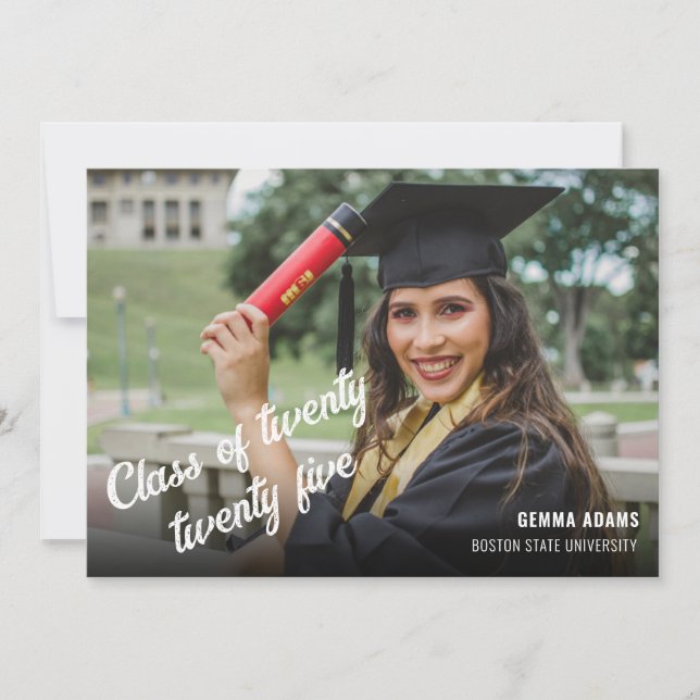 Photo Class of 2025 Graduation Announcement Card (Front)