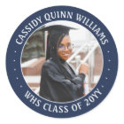 Photo Class Year Navy Blue White Modern Graduation