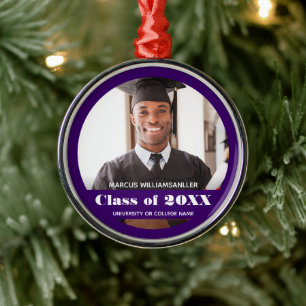 Photo Class Year Purple Graduation Metal Tree Decoration