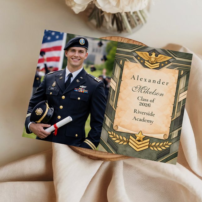 Photo Classic Military Graduation Ceremony Announcement (Creator Uploaded)