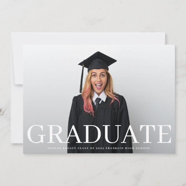 Photo Classic Typography Graduate Announcement (Front)