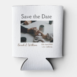 Photo classic white elegant typography wedding mod can cooler