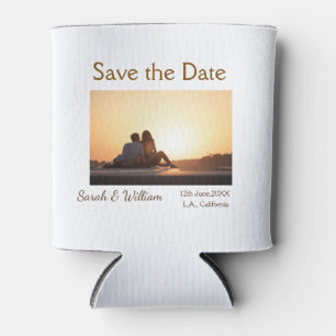 Photo classic white elegant typography wedding mod can cooler