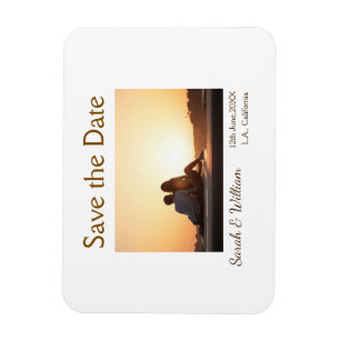 Photo classic white elegant typography wedding mod magnet