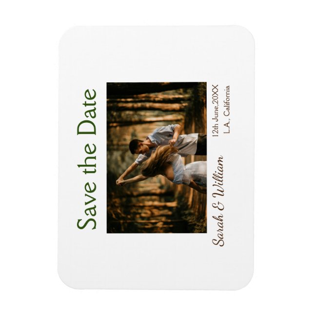 Photo classic white elegant typography wedding mod magnet (Vertical)