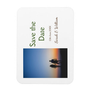 Photo classic white elegant typography wedding mod magnet