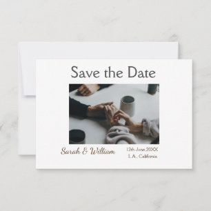 Photo classic white elegant typography wedding mod save the date