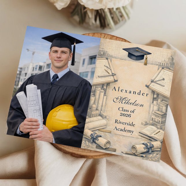 Photo Classical Architecture Graduation Announcement (Creator Uploaded)