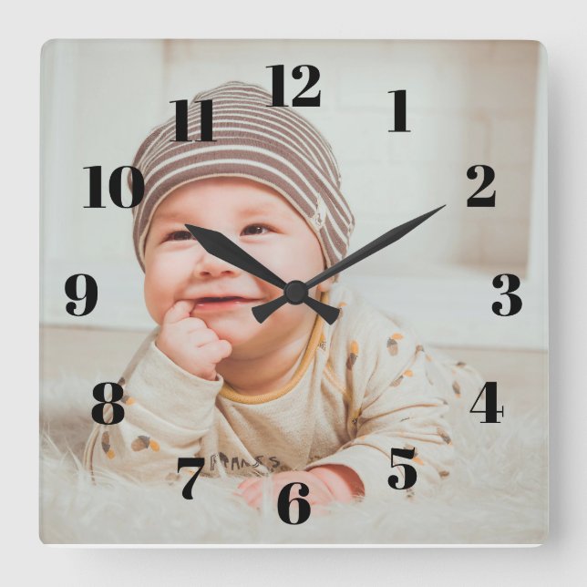 Photo Clock Custom Wall Clock Add Your Own Photo (Front)