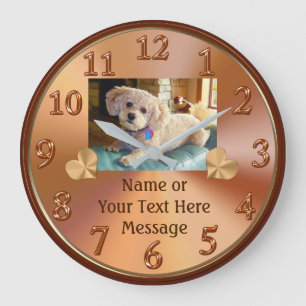 Photo Clock with Your Pet or People PICTURE, TEXT