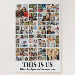 Photo Collage 100 Pictures 20x30 Big Family Kids Jigsaw Puzzle