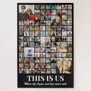 Photo Collage 100 Pictures 20x30 Wedding Couple Jigsaw Puzzle