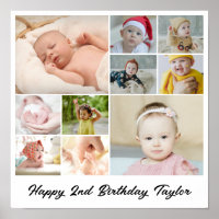 Photo Collage 10 Picture Grid Custom Square White